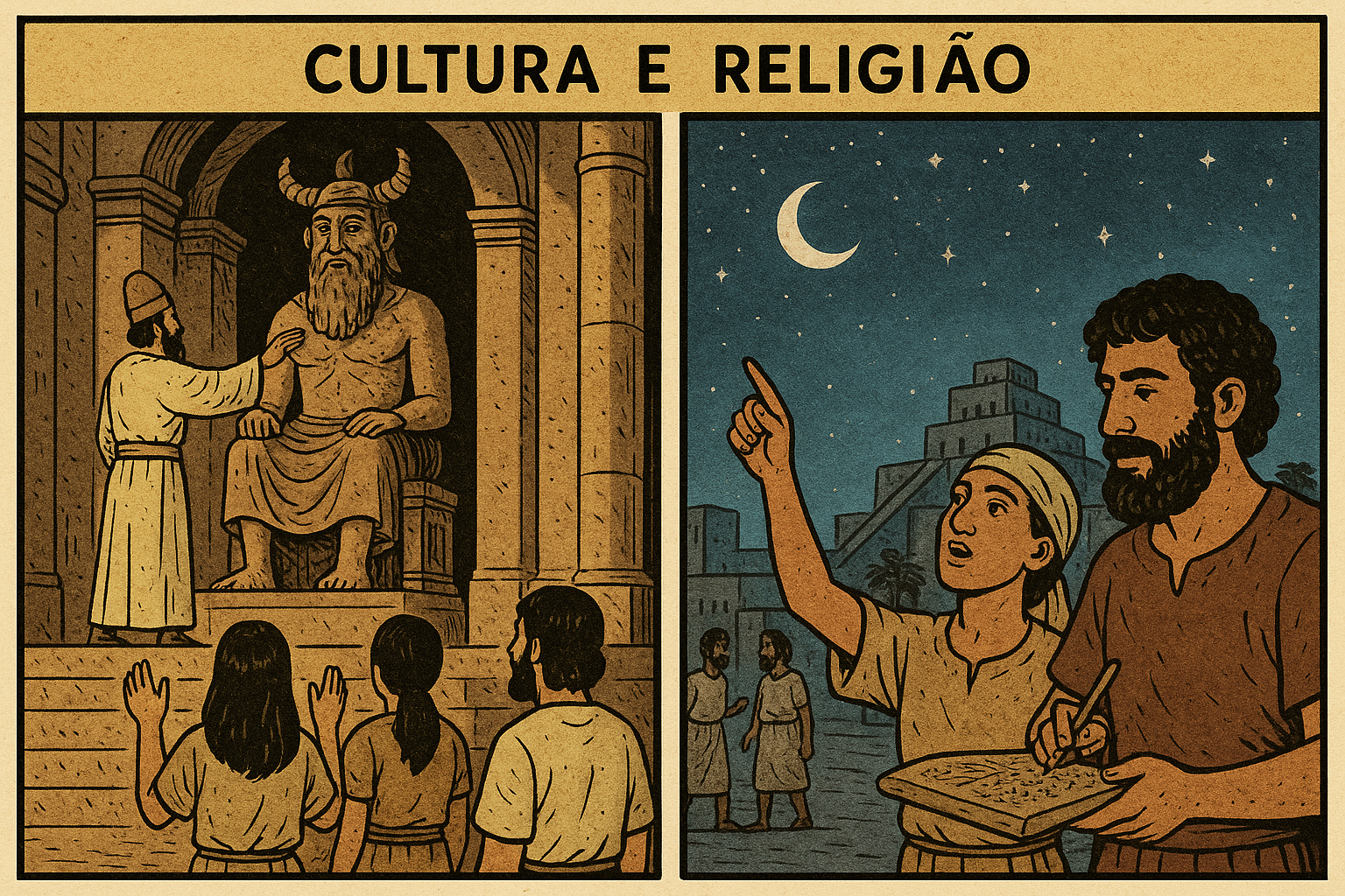 Templo Babilônico à noite